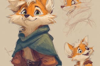 create a furry cartoon anime character style for you
