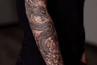 create a tattoo design of tattoo sleeve