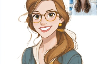 do cute disney cartoon portrait
