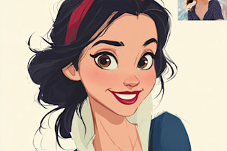 do cute disney cartoon portrait