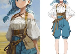 make an anime art illustration in vintage stylst