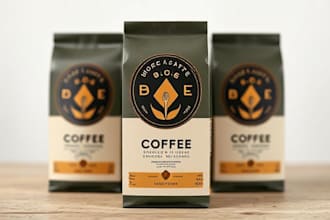do coffee label, coffee packaging, and product label design