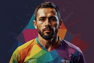 draw wpap pop art sport potrait