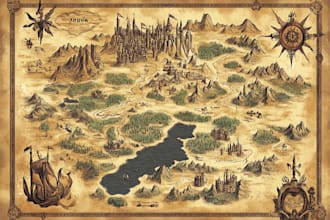 design a fantasy map illustration