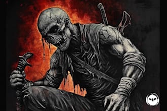 make a dark art illustration,graphic design