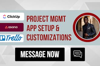 setup clickup, trello or asana board, automate workflows, build CRM integrations