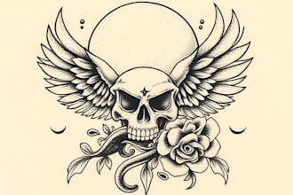 create a traditional or old school style tattoo design