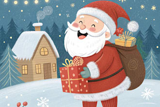 illustrate christmas card, christmas character