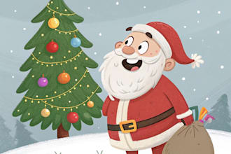 draw christmas cartoon caricature