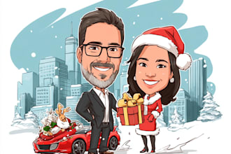 draw christmas cartoon caricature