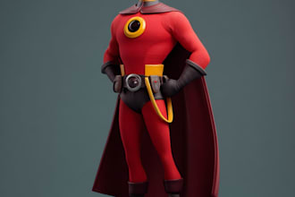 make your book illustration superhero comes art