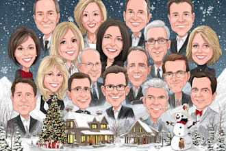 illustration christmas book holiday funny cartoon caricature