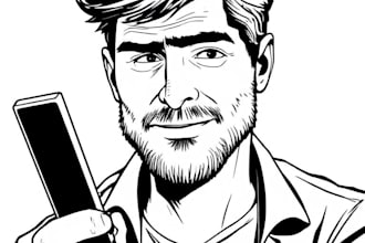 draw illustrations in black and white, characters, objects,