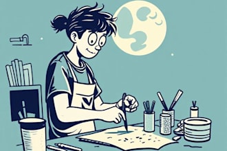make linocut or cartoon illustration for t shirts