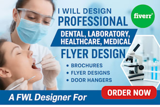 design professional dental, laboratory, healthcare, medical flyer design