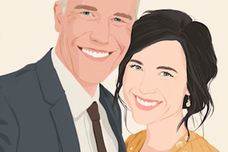 draw couple portrait illustration from photo