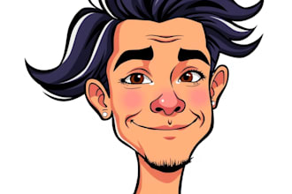 create a cartoon vector portrait or illustration