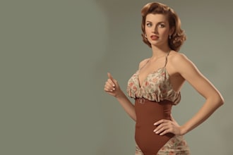 draw a pin up girl realistic sexy model retro pin up style