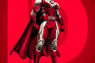 make an original full body superhero character concept