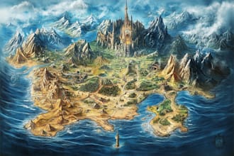 draw fantasy map illustration
