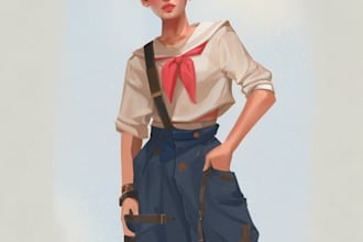 amazing portrait with disney cartoon style