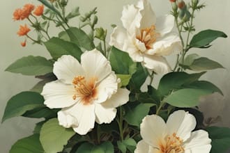 draw botanical illustrations of flowers, plants, fruits