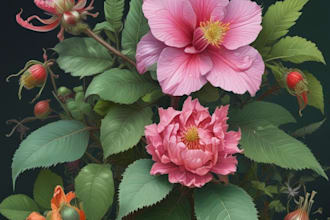 draw realistic botanical illustration