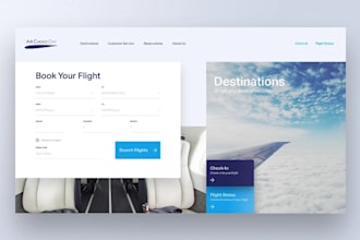 develop airline website, flight booking, hotel booking, aviation, travel website