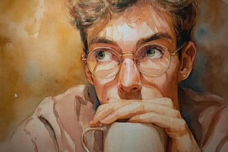 hand drawn artistic watercolor art