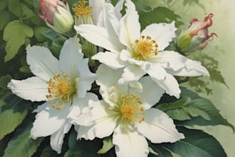 draw realistic scientific botanical illustrations of flowers