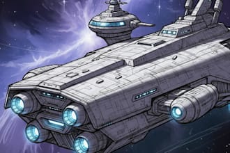 create a sci fi spaceship design