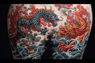 design authentic japanese tattoo art with deep symbolism