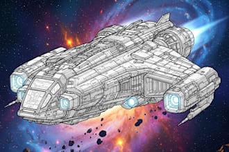 making a sci fi spaceship art