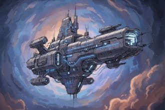 drawing a sci fi spaceship art