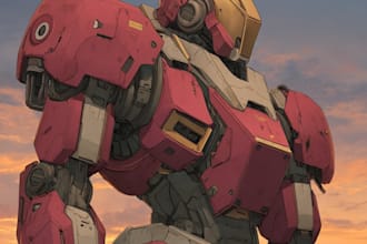 draw amazing character mecha robot illustration