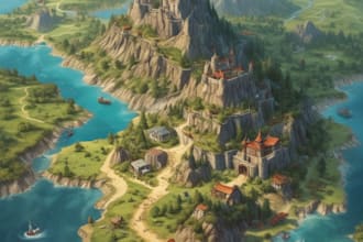 draw a custom map for fantasy, scifi, book or boardgame