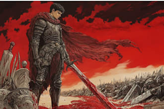draw manga page custom dark berserk style art color