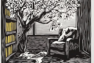 create a linocut illustration