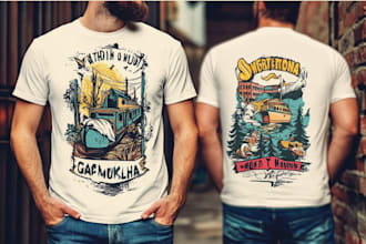 make retro vintage t shirt design and illustration