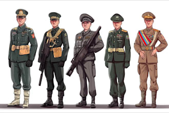 draw military themed or character illustrations