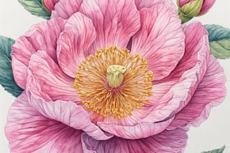 draw a custom botanical or floral watercolor illustration