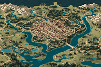 do vector fantasy map illustration city map design country map maker