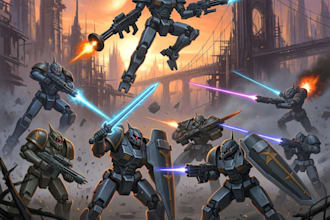 draw a mecha and robot art