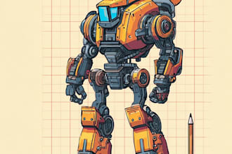 do an robot model, sci fi mech, industrial robot