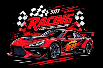 retro automotive tshirt, car show design