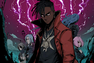 draw your idea in badass anime art, manga and comic characters in my art style