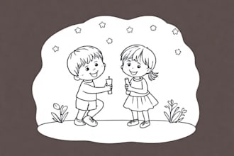 draw awesome coloring page for kids