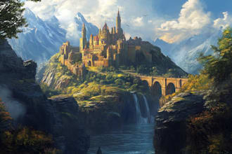 design fantasy magical landscape and all concept art