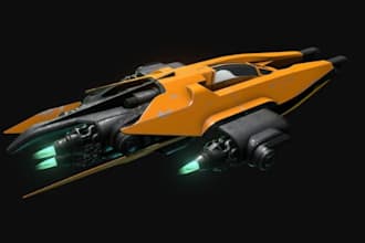 do realistic design of a spaceship design, aircraft design with 3d rendering