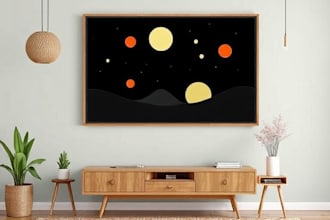 make mid century modern digital wall art for etsy store